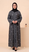 Bow Drop Abaya - Grey