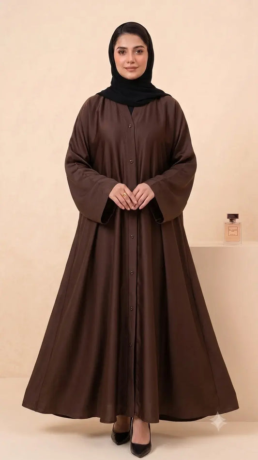 Flare Essential Maxi Abaya - Brown