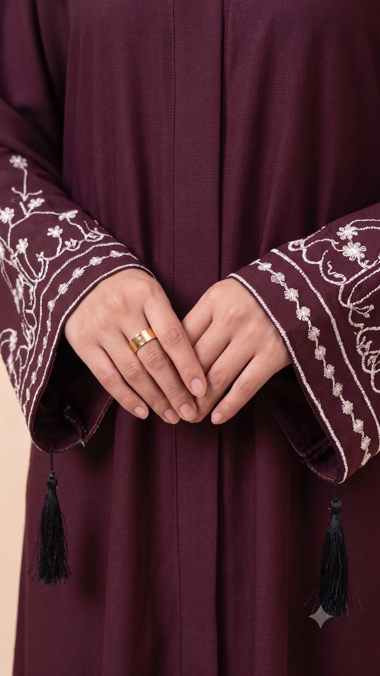 Bloom Heritage Abaya - Maroon