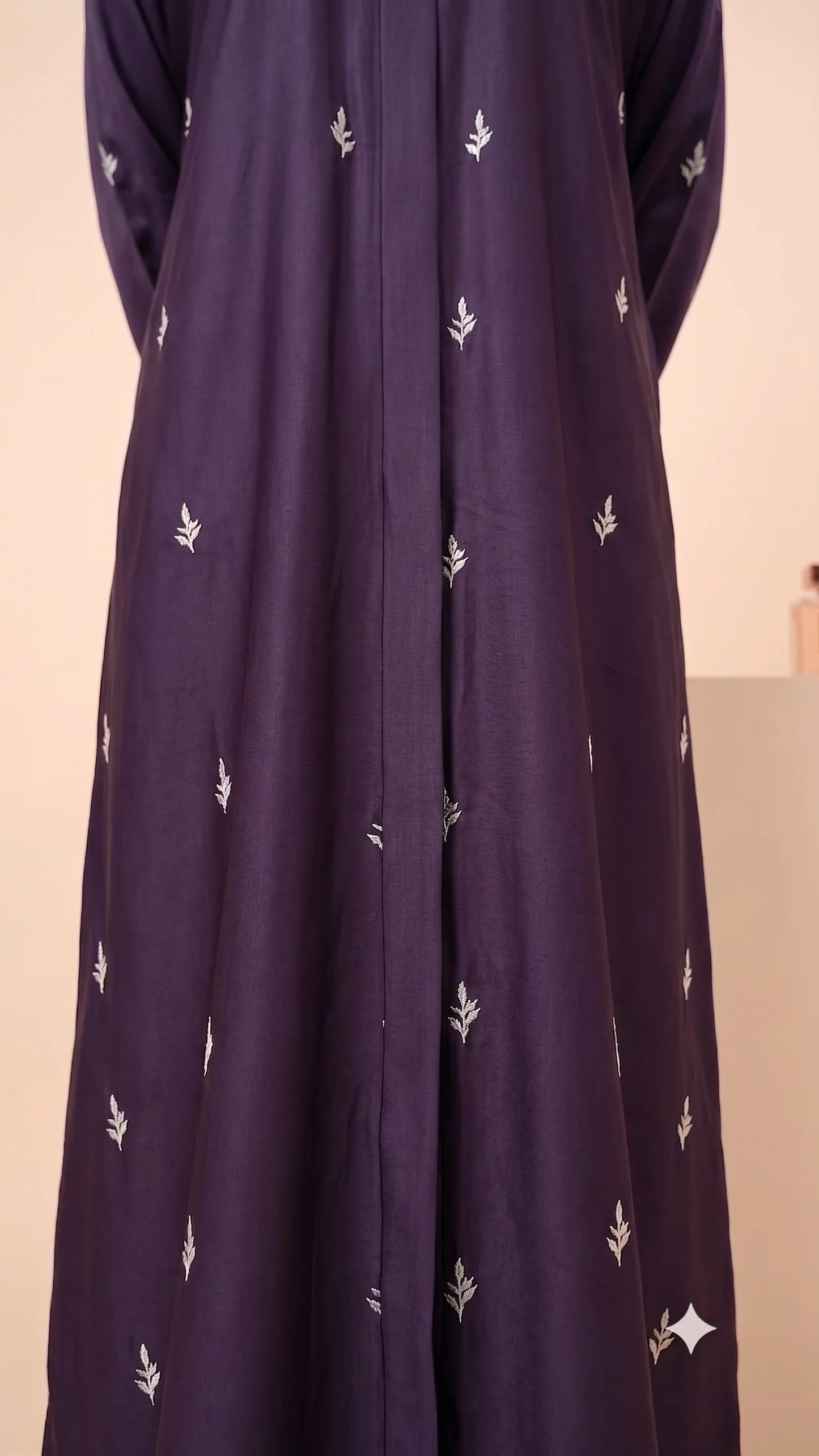 Leaf Drop Abaya - Purple