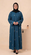 Sapphire Bloom Abaya - Zinc
