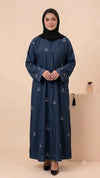 Sapphire Bloom Abaya - Navy