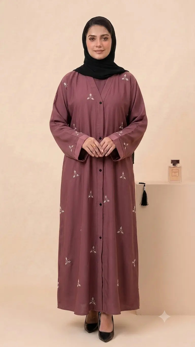 Sapphire Bloom Abaya - Pink