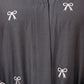 Bow Drop Abaya - Grey