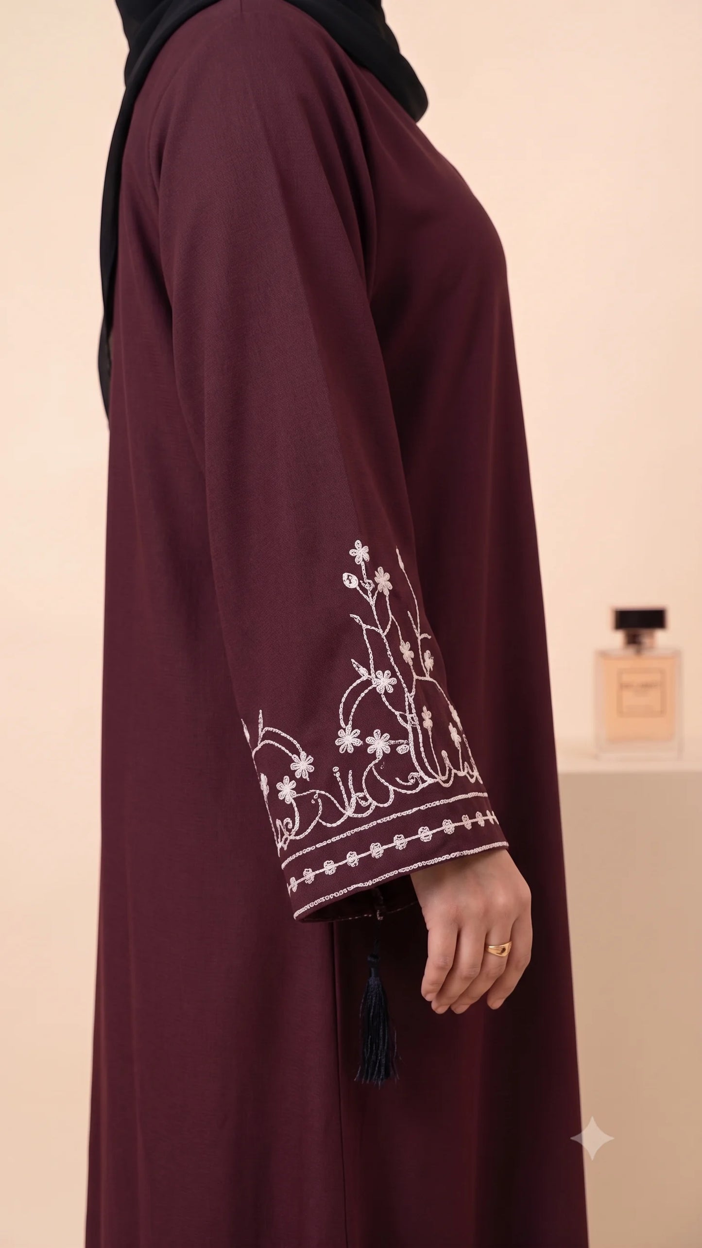Bloom Heritage Abaya - Maroon