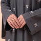 Bow Drop Abaya - Grey