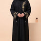 Flora Vine Abaya - Black