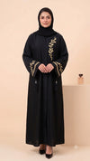 Flora Vine Abaya - Black