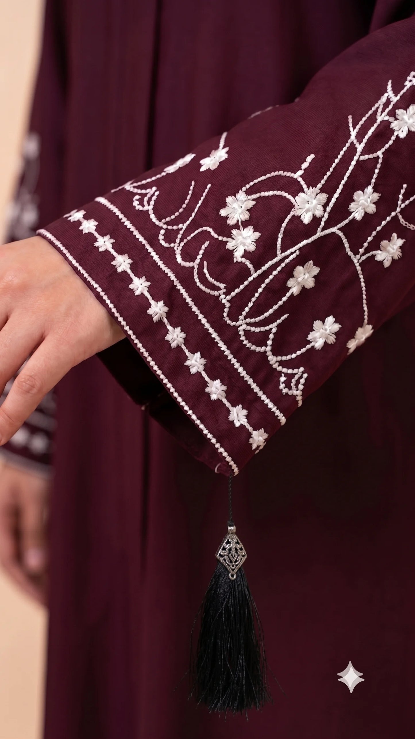 Bloom Heritage Abaya - Maroon