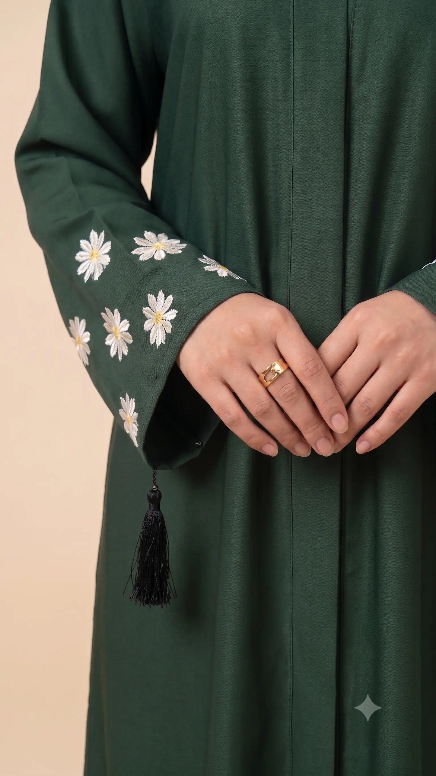Daisy Drop Abaya - Green