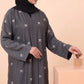 Bow Drop Abaya - Grey