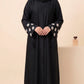 Daisy Drop Abaya - Black