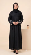 Daisy Drop Abaya - Black
