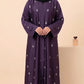 Leaf Drop Abaya - Purple