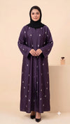 Leaf Drop Abaya - Purple