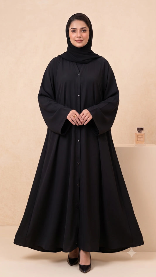 Flare Essential Maxi Abaya - Black